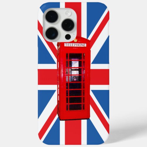 Union JackFlag  Red Phone Box Design iPhone 15 Pro Max Case