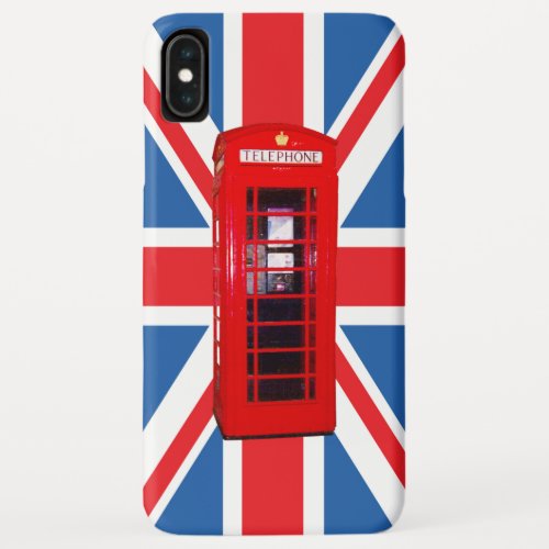 Union JackFlag  Red Phone Box Design iPhone XS Max Case