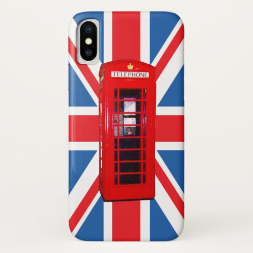 Union JackFlag  Red Phone Box Design iPhone X Case