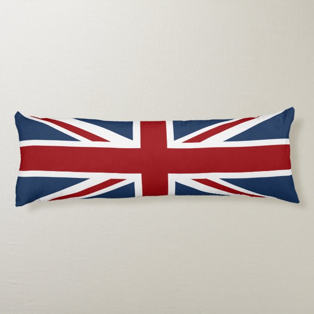 Union Jack Flag Red White and Blue Body Pillow (Back)