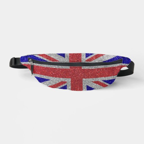 Union Jack Flag Red White and Blue Glitter Glam Fanny Pack