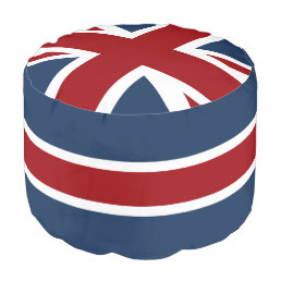 Union Jack Flag Red White and Blue Pouf