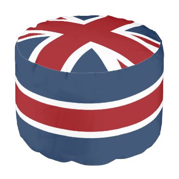 Union Jack Flag Red White And Blue Pouf by AnyTownArt at Zazzle