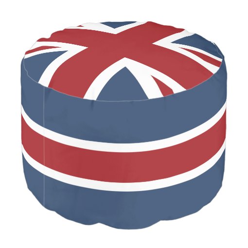 Union Jack Flag Red White and Blue Pouf Zazzle