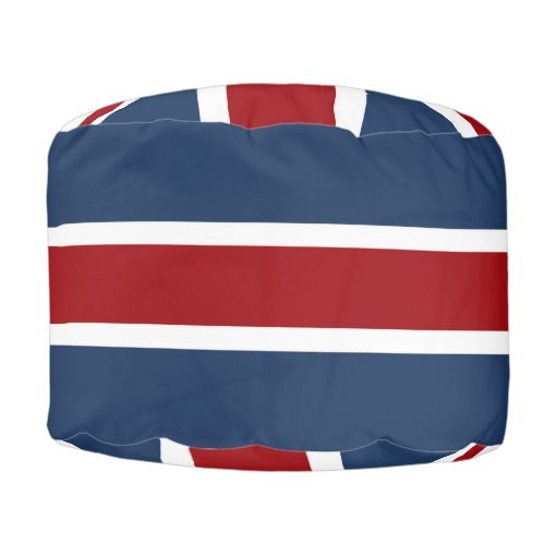 Union Jack Flag Red White and Blue Pouf Zazzle