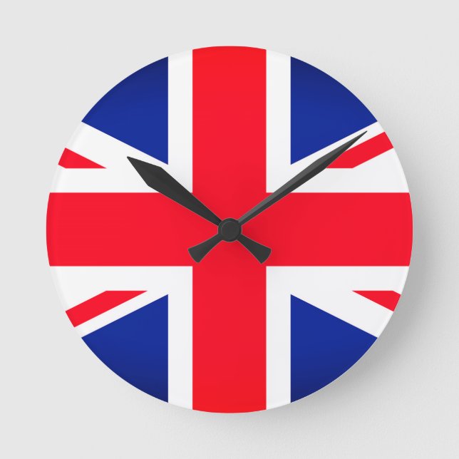 Union Jack Flag Round Wall Clock (Front)