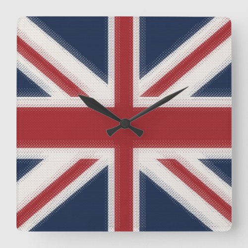 Union Jack Flag Square Wall Clock