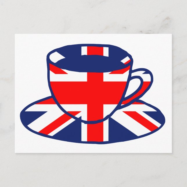 Union Jack flag teacup art Postcard (Front)