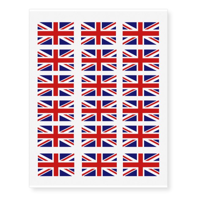 Union-Jack Flag Temporary Tattoos (Front)