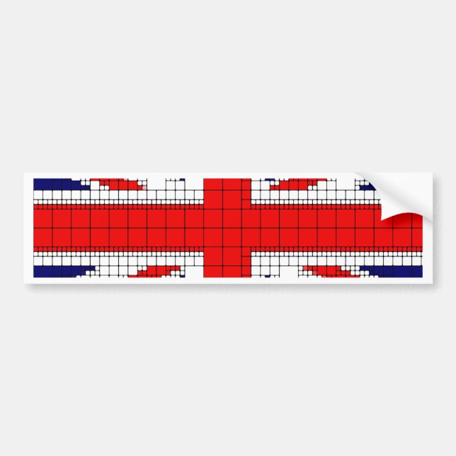 Union jack flag uk patriotic bumper sticker (Front)