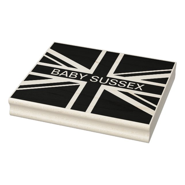 Union Jack Flag United Kingdom Monogrammed Name Rubber Stamp (Stamp)