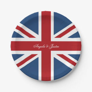 Union Jack Flag Wedding Paper Plates
