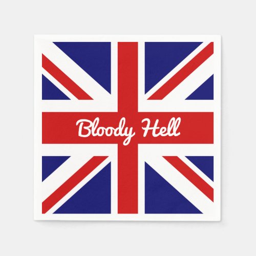 Union Jack Flag with Funny Quote Square Paper Coas Napkins