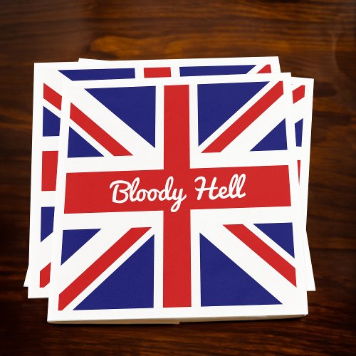 Union Jack Flag with Funny Quote Square Paper Coas Napkins