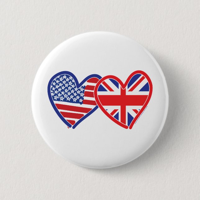 Union Jack Flat USA Flag Button (Front)