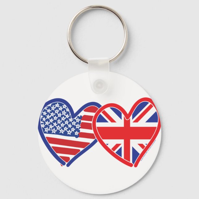Union Jack Flat USA Flag Keychain (Front)