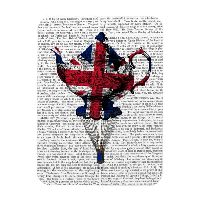 Union Jack Flying Teapot Magnet (Vertical)