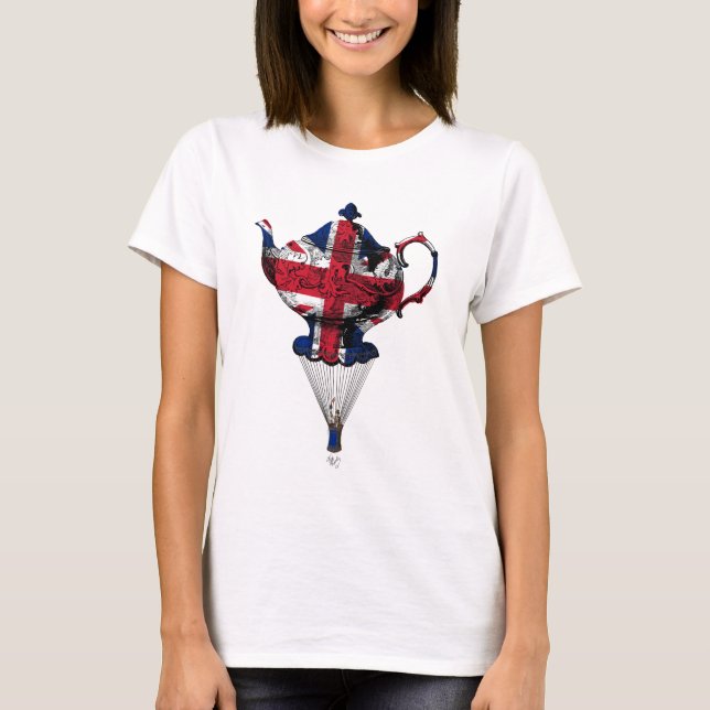 Union Jack Flying Teapot T-Shirt (Front)