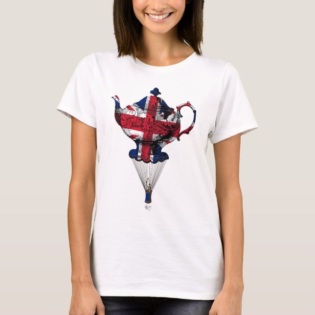 Union Jack Flying Teapot T-Shirt (Front)