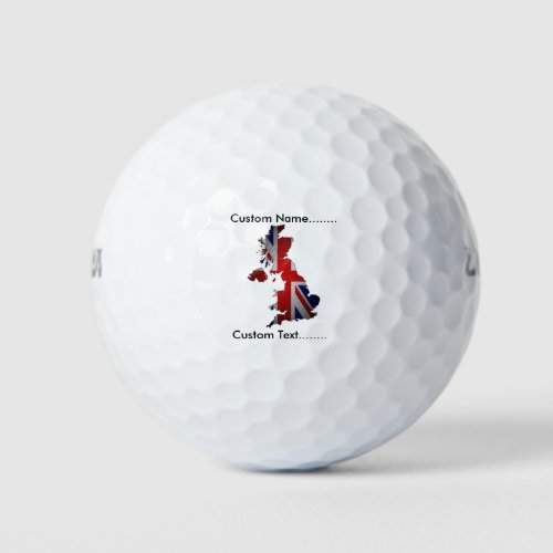 Union Jack Forms Map of UK on a Golf Ball Golf Balls