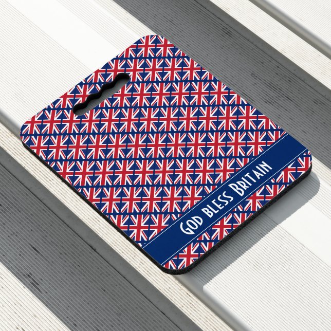 UNION JACK | God Bless Britain | Personalised UK Seat Cushion (In Situ)