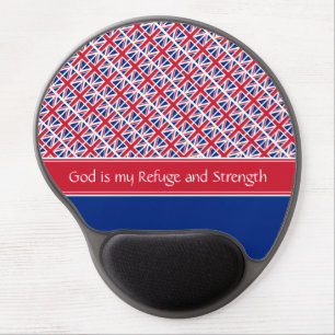 UNION JACK God Refuge Strength Christian Gel Mouse Pad
