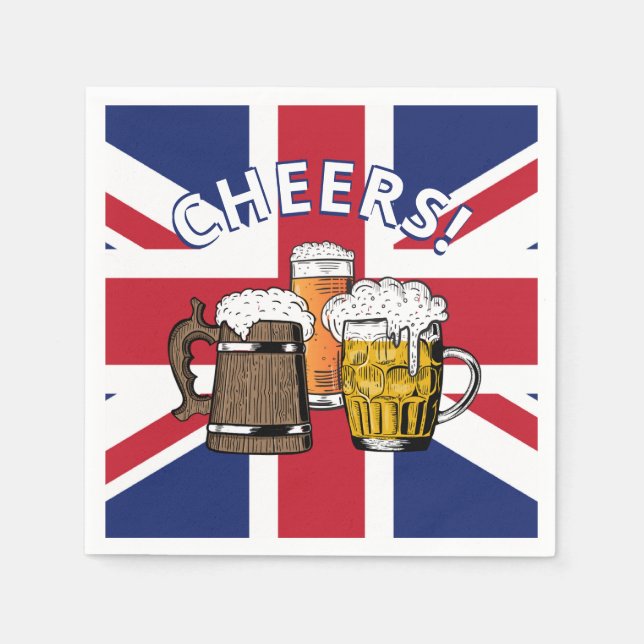 UNION JACK Great British Beer Paper Napkins (Front)