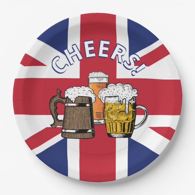 UNION JACK Great British Beer Paper Plates (Front)