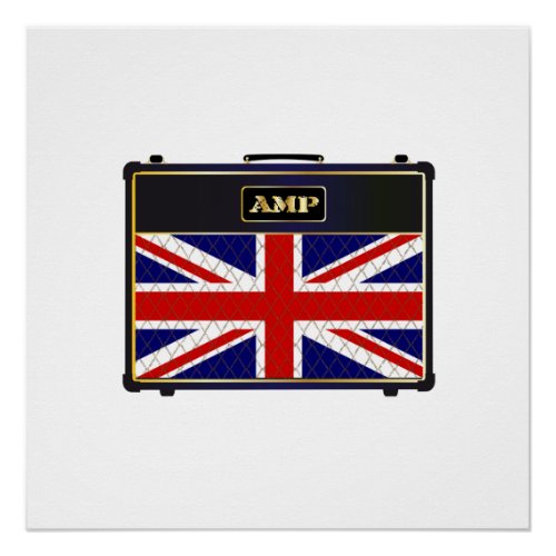 Union Jack Guitar Amplifier Poster