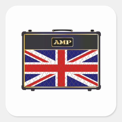 Union Jack Guitar Amplifier Square Sticker