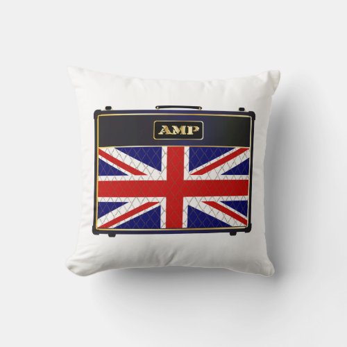 Union Jack Guitar Amplifier Throw Pillow