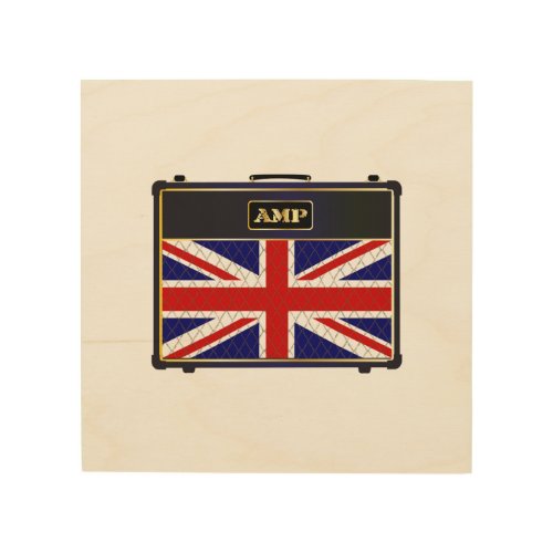 Union Jack Guitar Amplifier Wood Wall Art