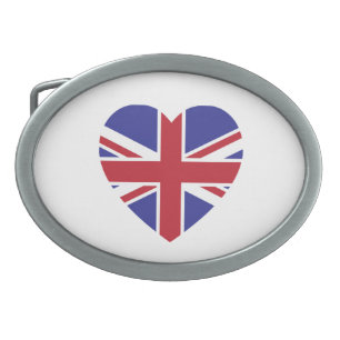 Union Jack Heart Belt Buckle
