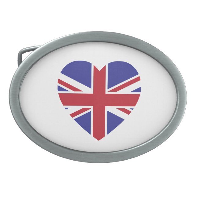 Union Jack Heart Belt Buckle (Front)
