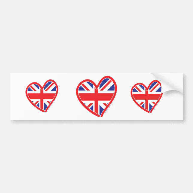 Union Jack Heart Flag Bumper Sticker | Zazzle
