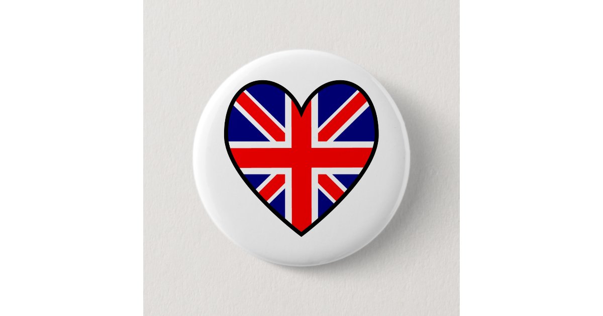 Union Jack Heart Flag Button | Zazzle