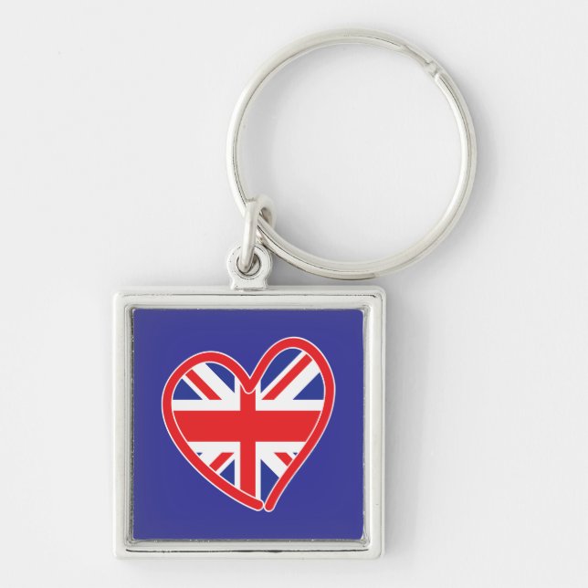 Union Jack Heart Flag Keychain (Front)