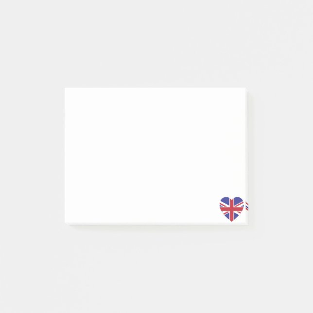 Union Jack Heart Post-it Notes (Front)
