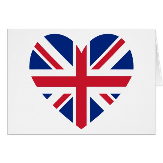 Union Jack Heart Shape Cards (Front Horizontal)