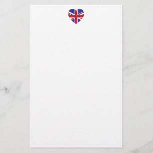 Union Jack Heart Stationery