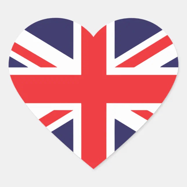 Union Jack Heart Sticker | Zazzle