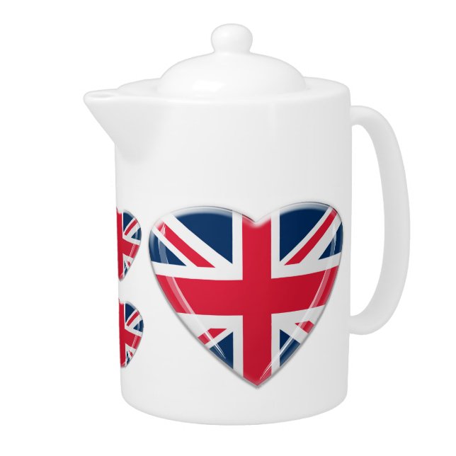 Union Jack Heart Teapot (Right)