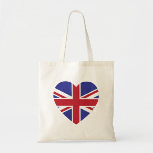 Union Jack Bags Zazzle Union Jack Heart Tote Bag