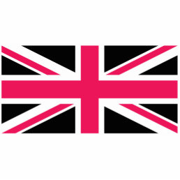 Union Jack ~ Hot Pink Black and White Statuette
