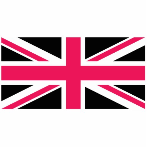 Union Jack  Hot Pink Black and White Statuette