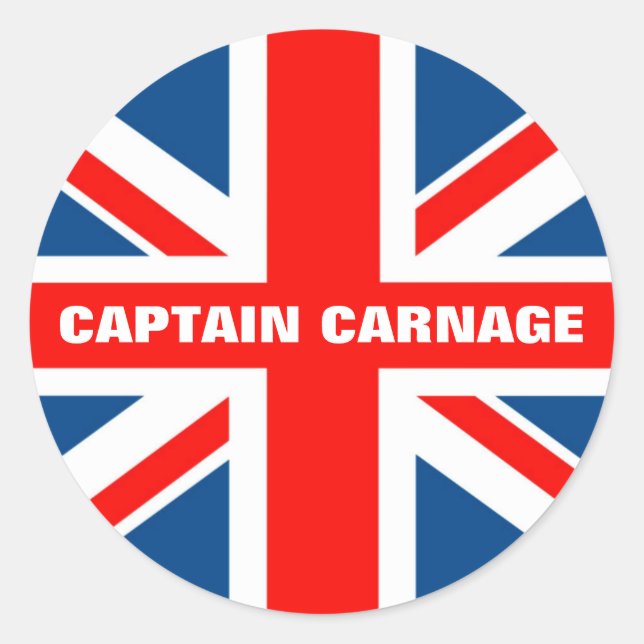 Union Jack humorous Classic Round Sticker (Front)