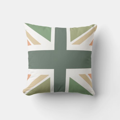 Union Jack _ In Designer Pea Soup Throw Pillow