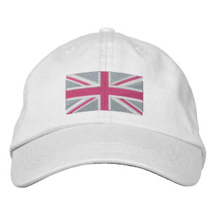 Union Jack ~ In Girly Pinks Embroidered Baseball Hat