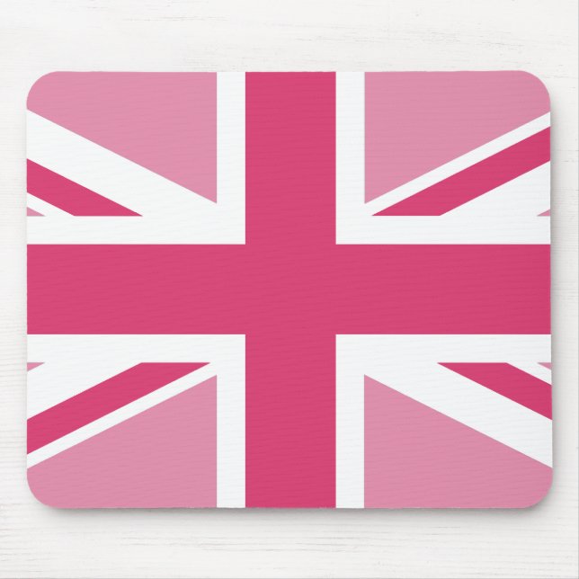 Union Jack ~ In Girly Pinks Mouse Pad (Front)