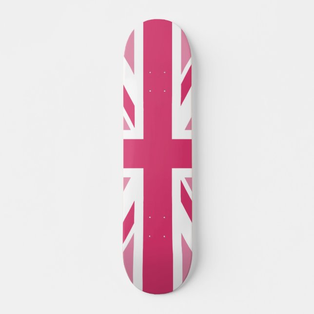 Union Jack ~ In Girly Pinks Skateboard Deck (Front)